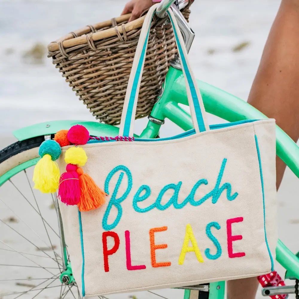 Beach Please Canvas Tote Bag