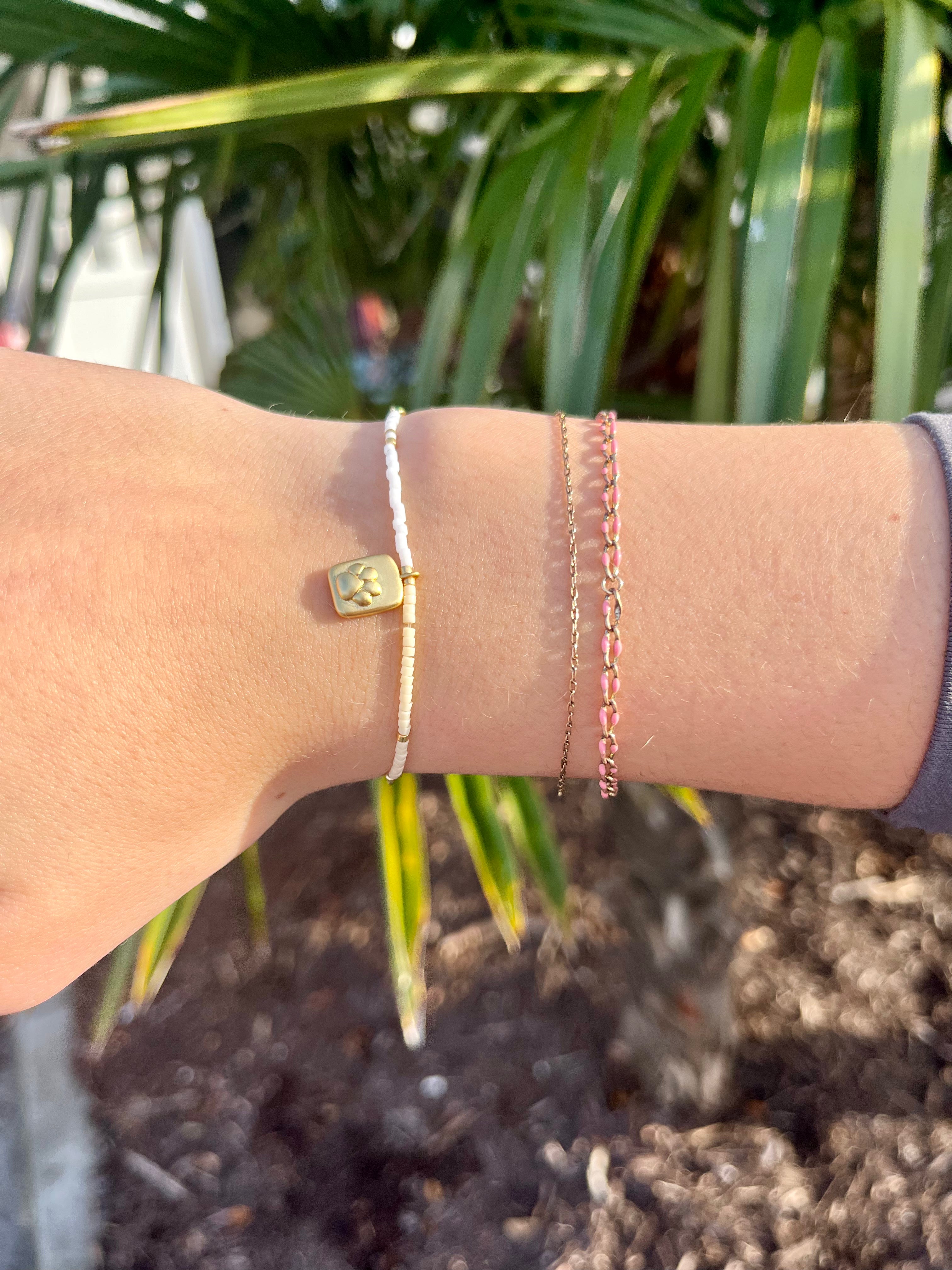 Pura Vida Vanilla Paw Print Seed Bead Bracelet – Salty Chic Boutique