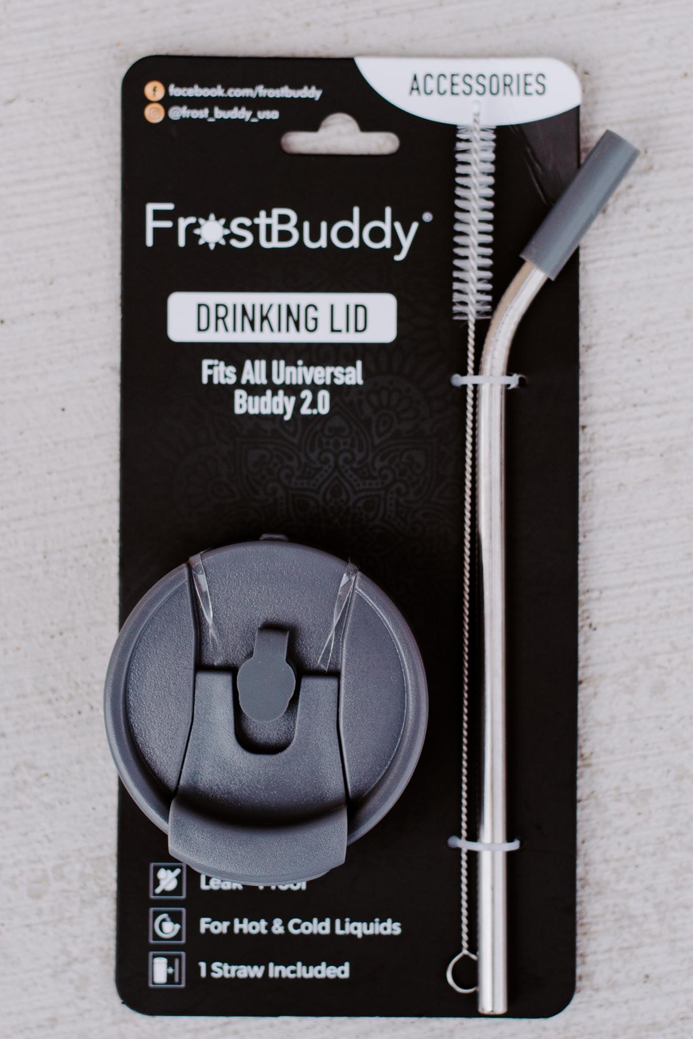 Frost Buddy Universal 2.0 5-Sizes-in-1 Can Cooler w/ Lid & Straw 
