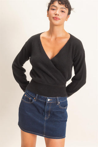 V-Neck Wrap Sweater