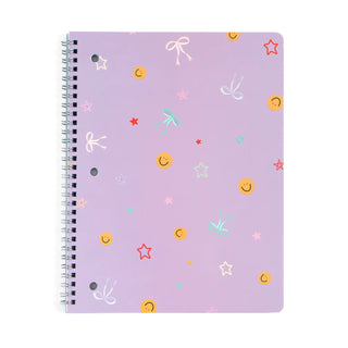 Smiley Faces & Coquette Bows Spiral Notebook