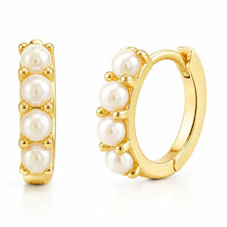 Sahira Pearl Huggies - Tarnish Resistant