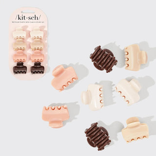 KITSCH Recycled Plastic Mini Cloud Clips 8pc - Rosewood