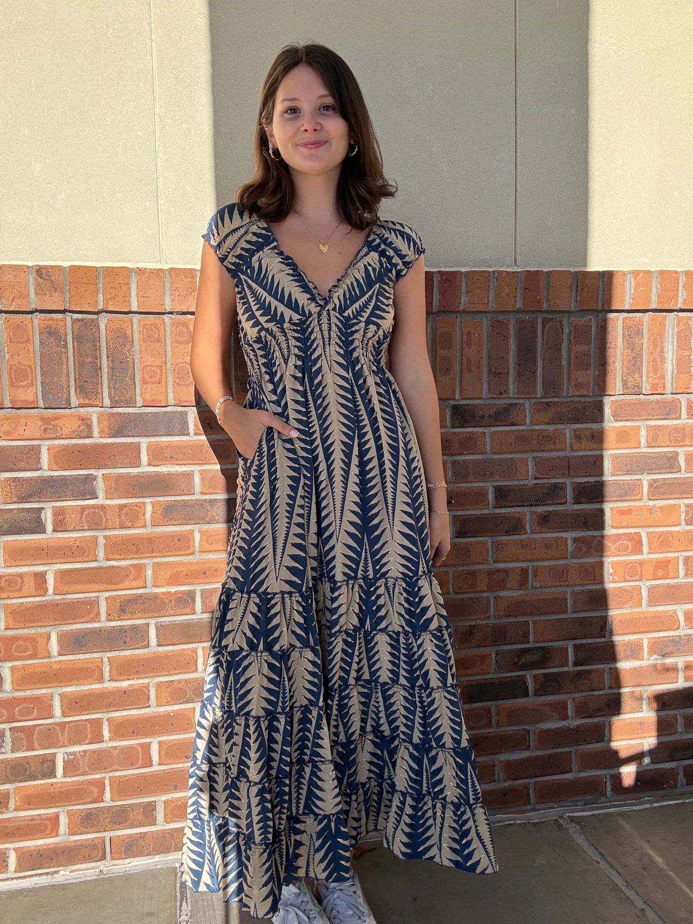 Gold Accents Maxi Dress