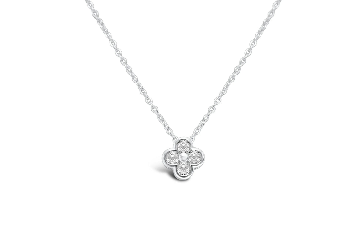 Stia Itty Bitty Pretty - CZ Clover Lucky Necklace