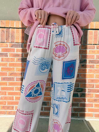 Sunset Postcard Crepe Pants