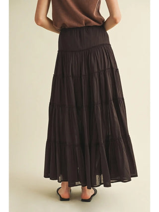 Eliza Tiered Drawstring Maxi Skirt