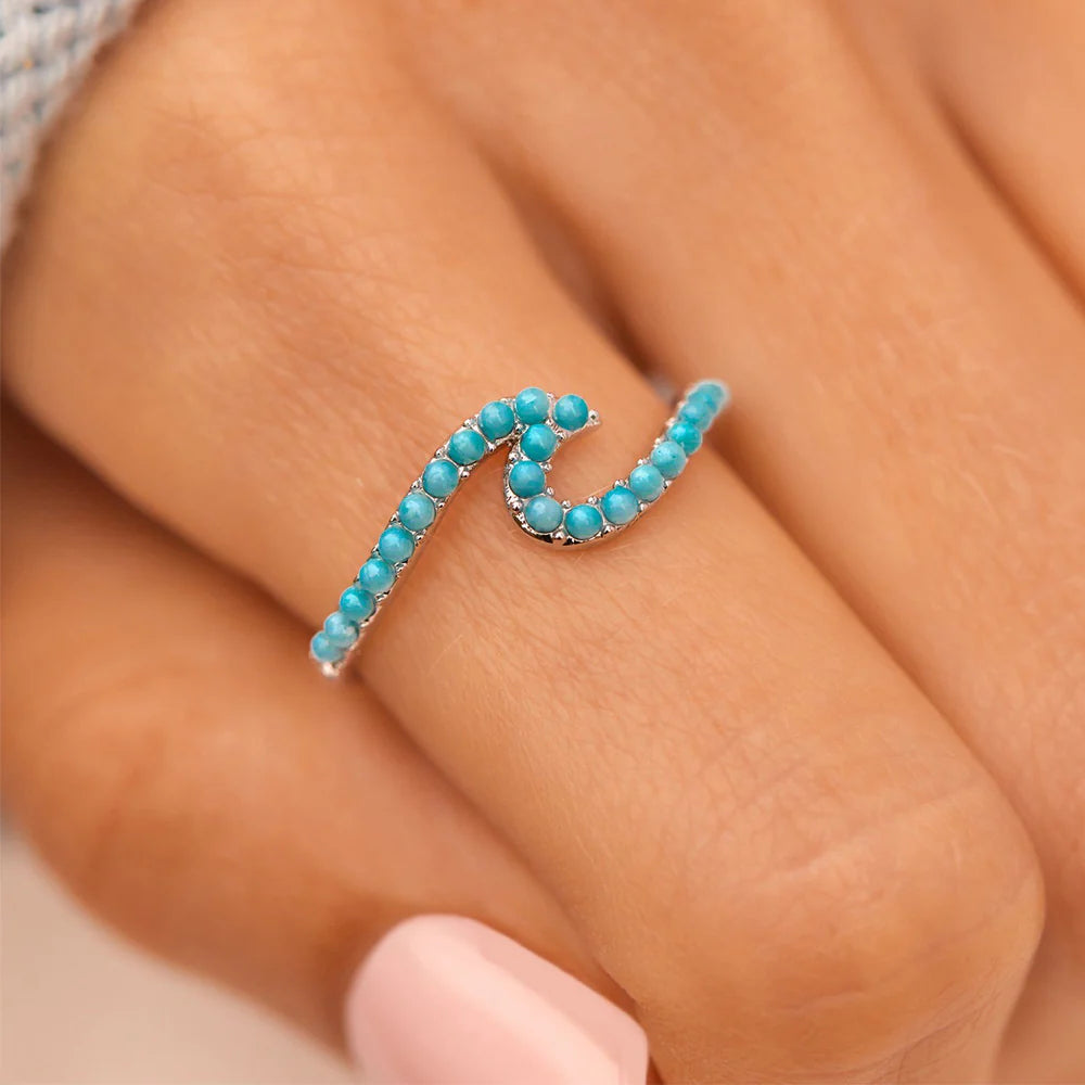 Pura Vida Stone Wave Ring