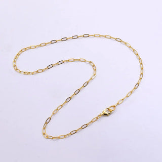 14K Gold Filled 3mm Paperclip Chain 17.5 Inch Necklace