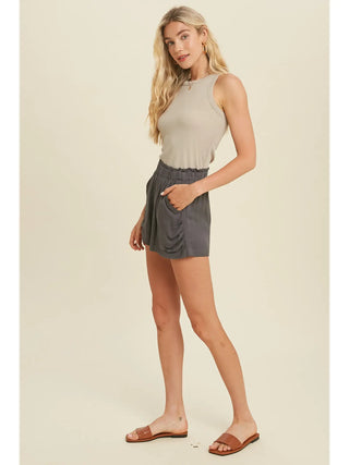 Crew Neck Ribbed Knit Tank Top