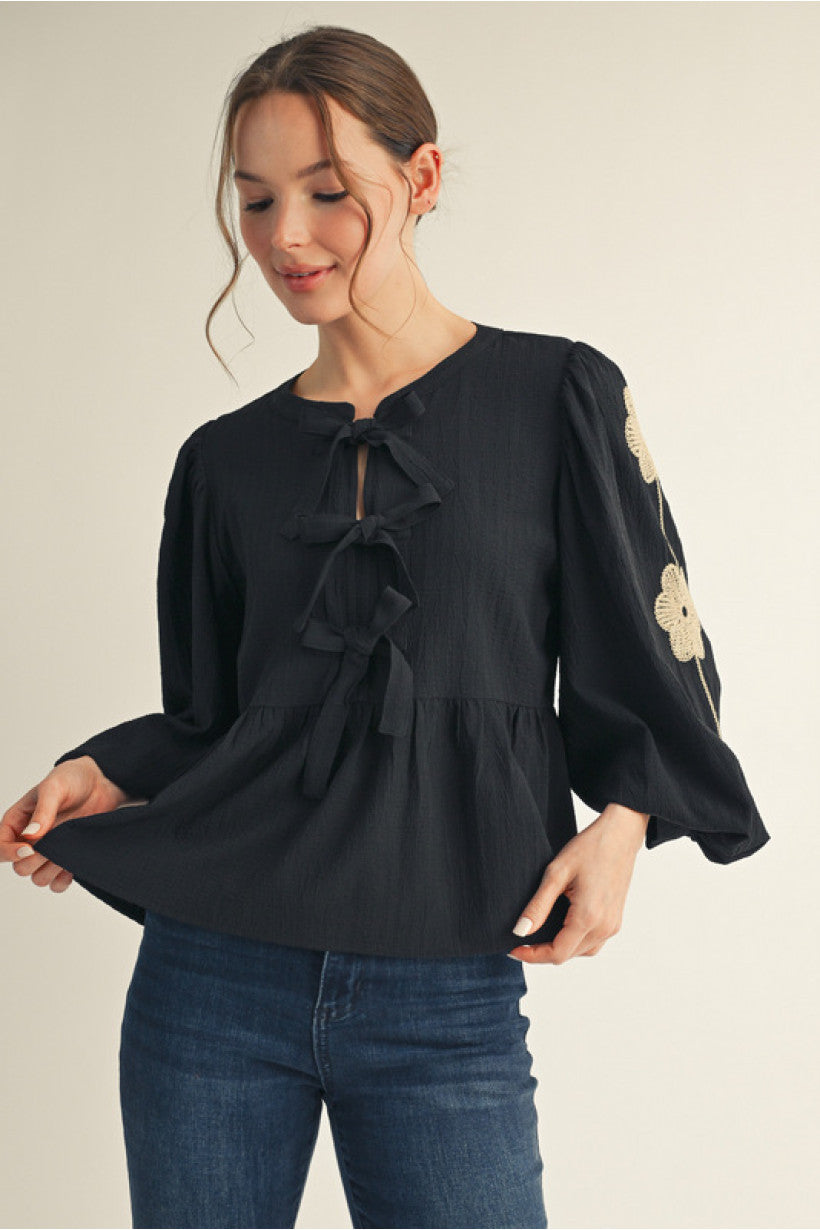 Peplum Bow Top