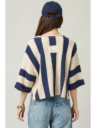 Sailor's Delight Striped Crop Sweater