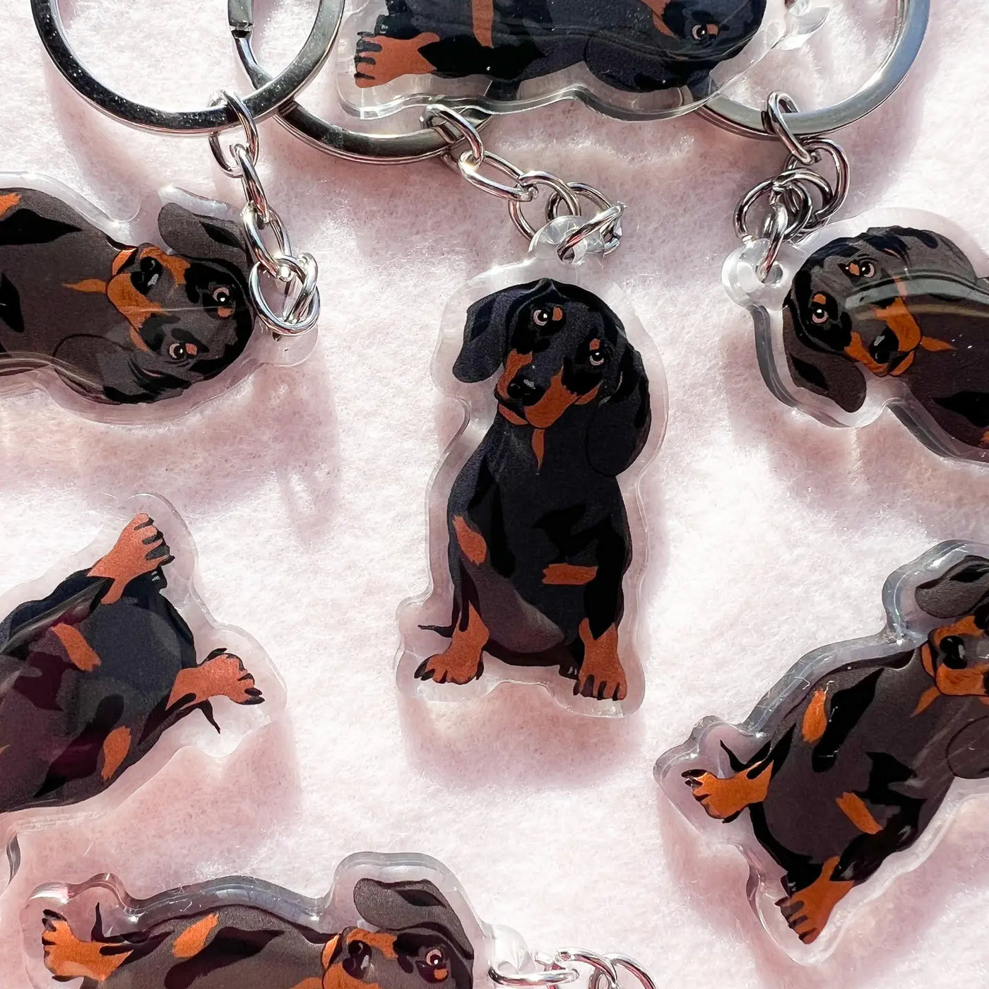 Dachshund (Black and Brown) Keychain