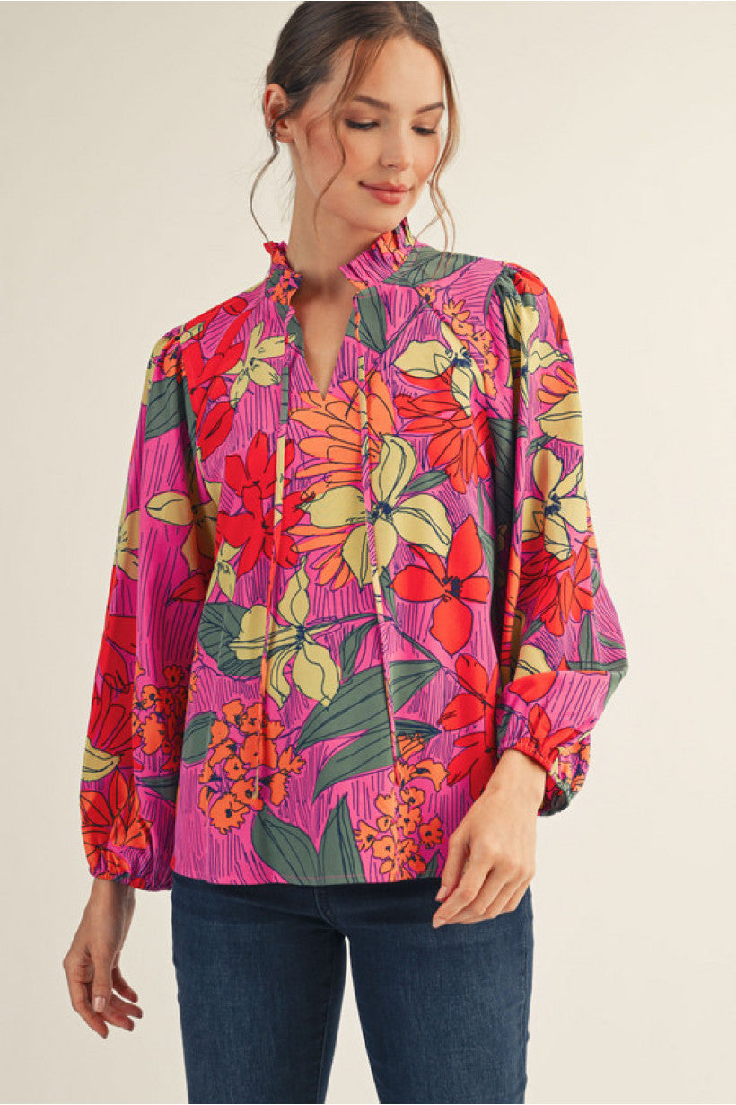 Magenta Long Sleeve Top