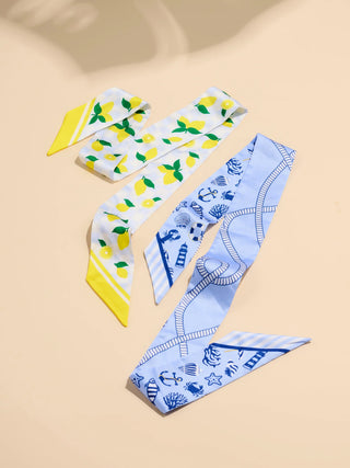 Shiraleah Assorted Set of 2 Coastal Citrus Twilly Scarf, Multi