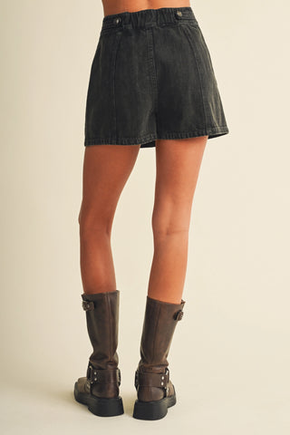 Double Button Denim Skort