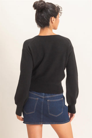 V-Neck Wrap Sweater