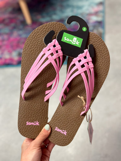 Sanuk Pink Yoga Sandy Sandals