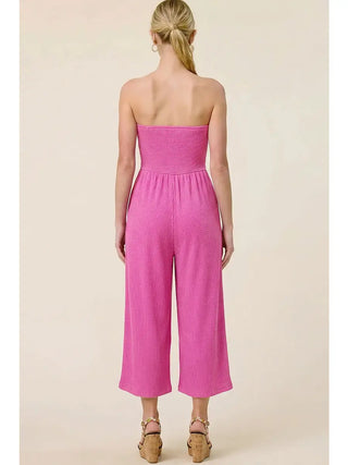 Coastal Tie-Front Strapless Jumpsuit