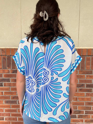 Umgee Paraiba Boxy Blouse