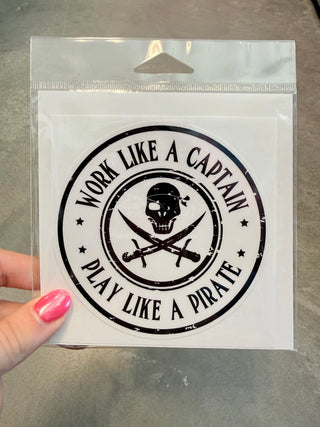 Work Like A Captain Large Sticker