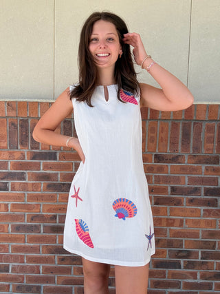 Marine Shell Mini Dress