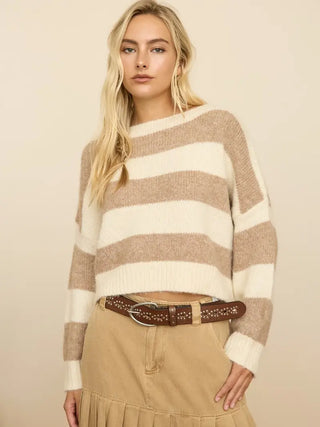 Stripe Fuzzy Knit Sweater