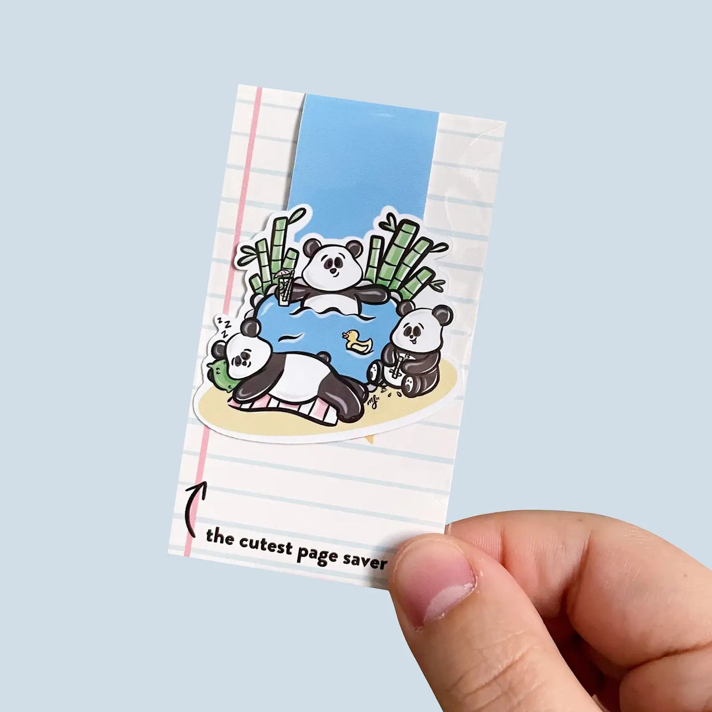 Panda Family Magnetic Bookmark