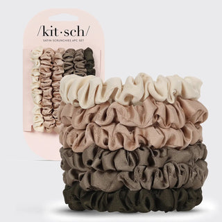 KITSCH Ultra Petite Satin Scrunchies 6pc