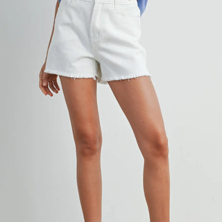 High Waisted Denim Shorts with Pockets