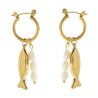 Salty Cali Fish & Pearl Hoops