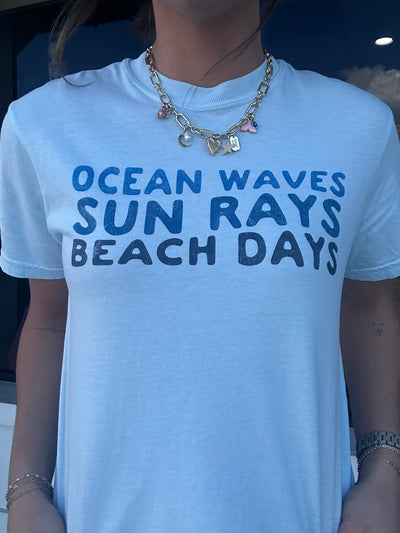 "Ocean Waves, Sun Rays, Beach Days" Graphic Tee