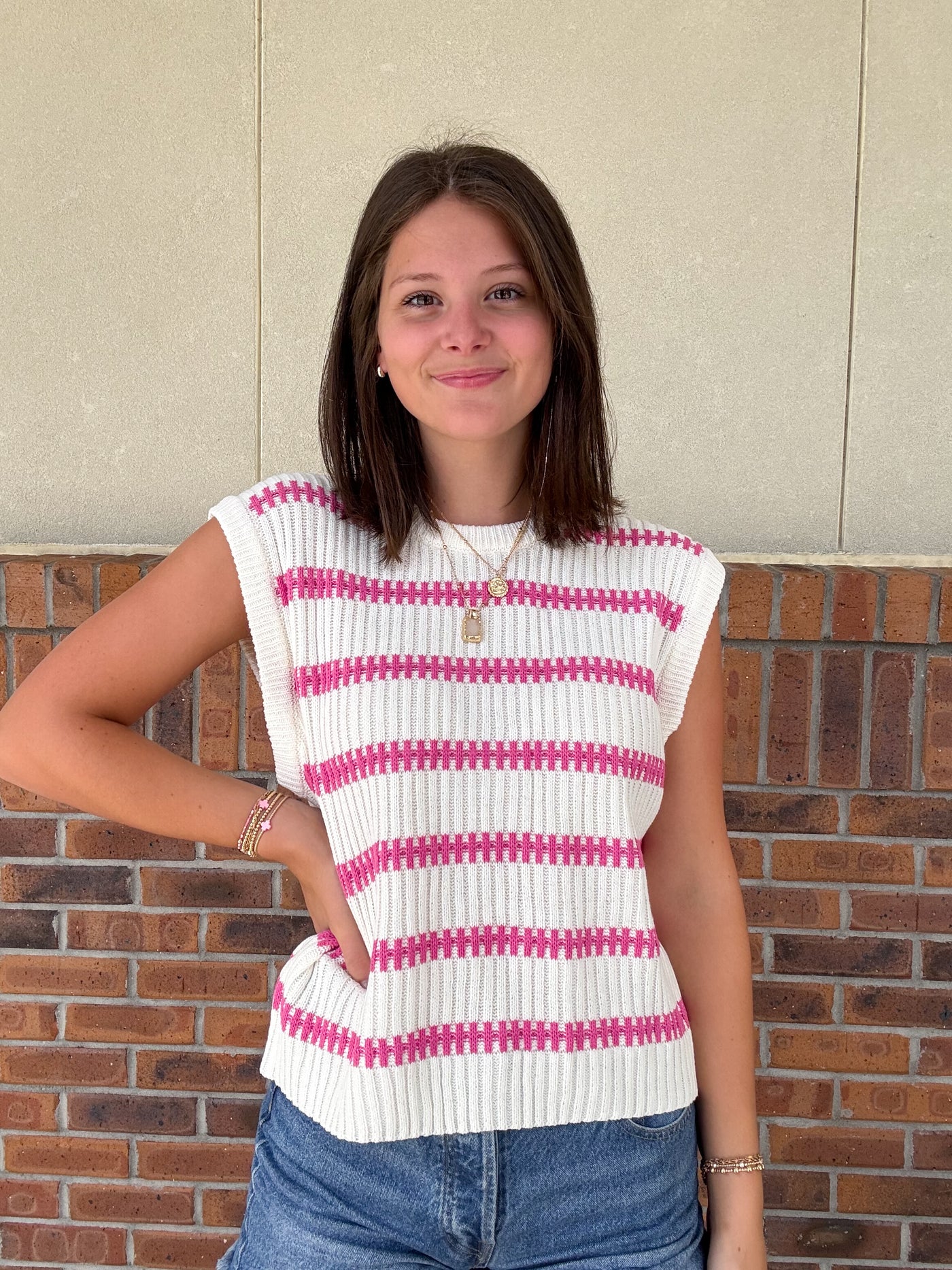 Sadie Stripe Sweater Vest