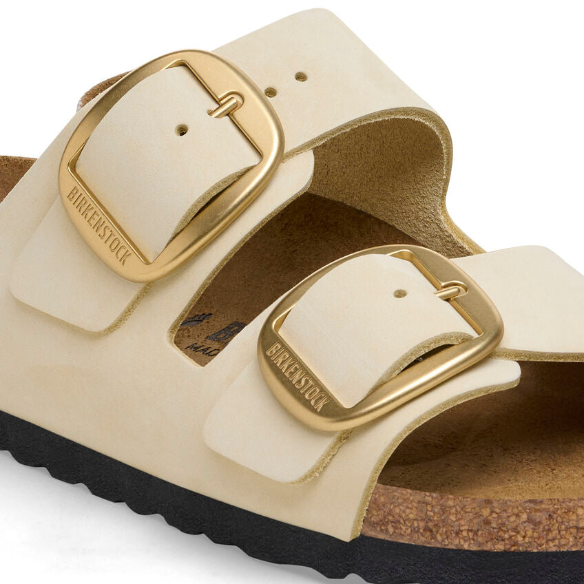 Birkenstock Arizona Big Buckle Nubuck Leather Ecru Salty Chic Boutique