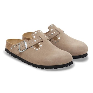 Birkenstock Boston Rivets Suede Leather (N) - Taupe