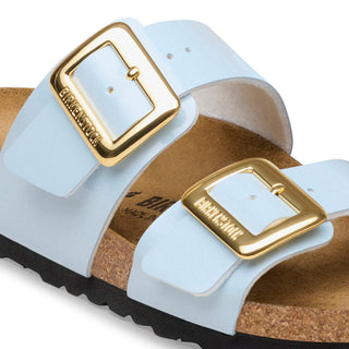 Birkenstock Narrow Sydney Luxe Buckle Birko-Flor in Patent Baby Blue