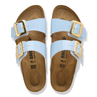 Birkenstock Narrow Sydney Luxe Buckle Birko-Flor in Patent Baby Blue