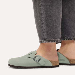 Birkenstock Boston Oiled Leather Narrow - Pure Sage