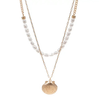 Shell Metal Layered Necklace