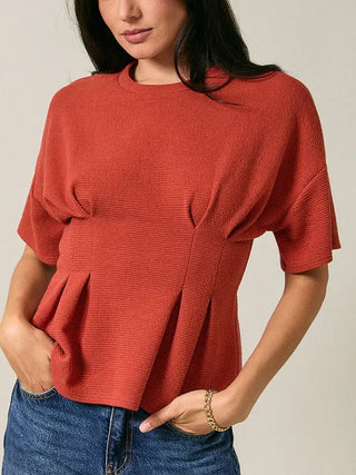 Rustic Rose Pleat Top