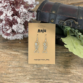 Silver Plated Earrings - Fish