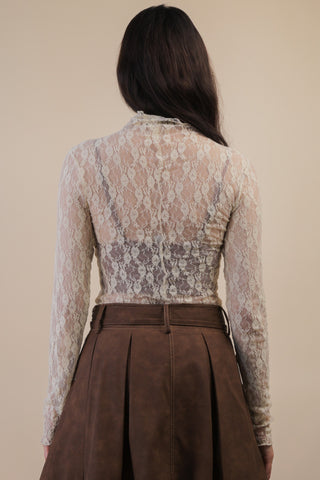 Sheer Mesh Lace Knit Top