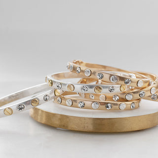 Mixed Nailhead Gemstone Bangle