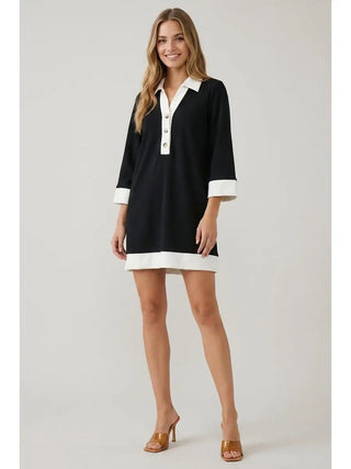 Buttery Soft Color Block Shift Dress