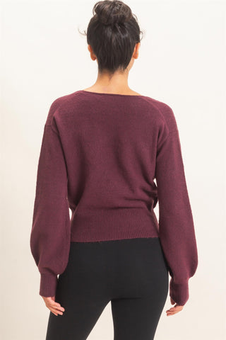 V-Neck Wrap Sweater