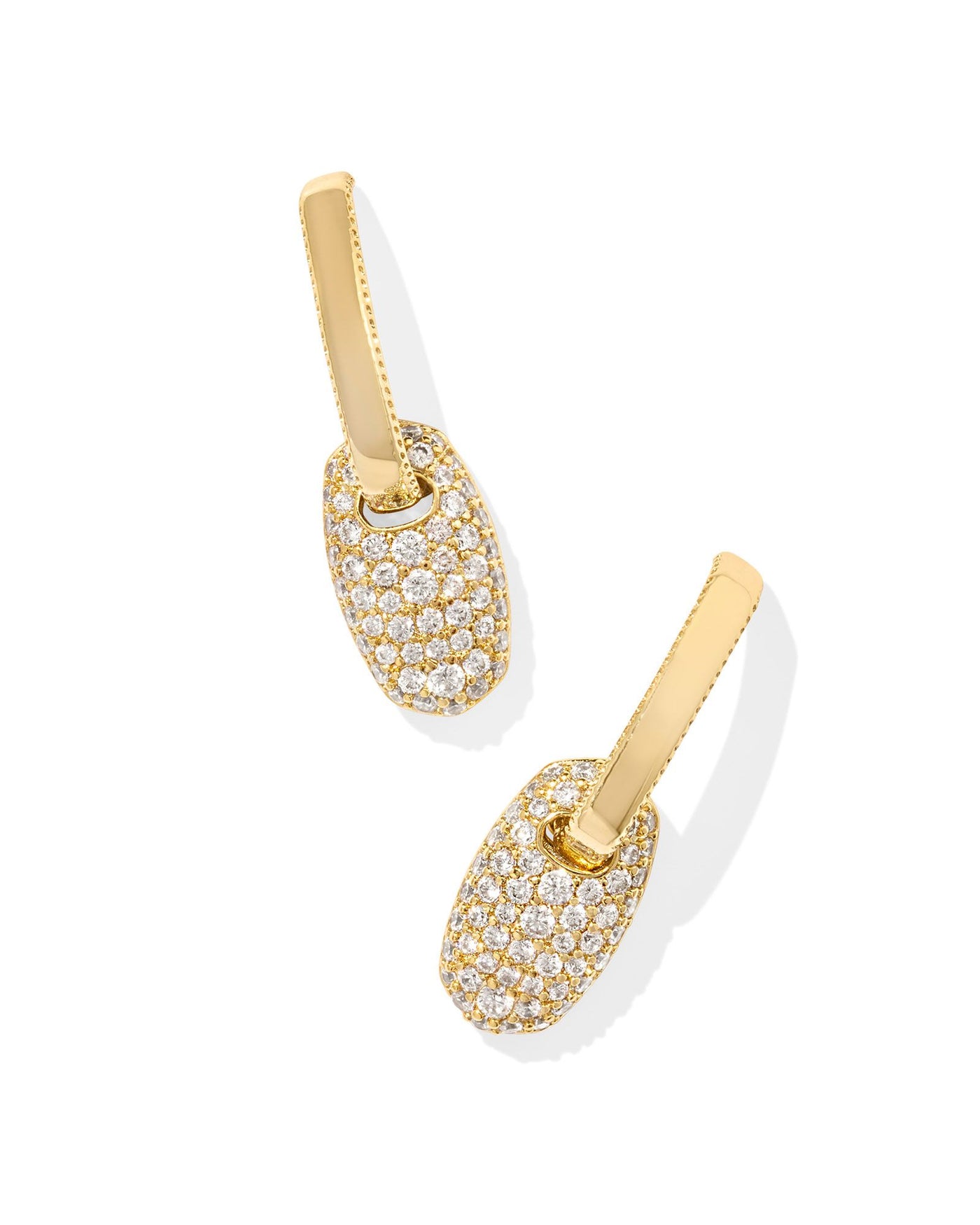 Bailey Pave Huggie Earring Gold White Crystal