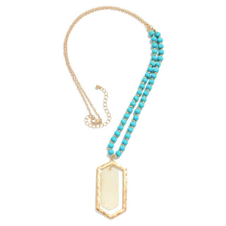 Diamond Stone Pendant Necklace