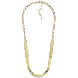 Tube And Disc Bead Necklace