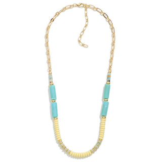 Tube And Disc Bead Necklace