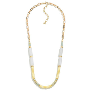 Tube And Disc Bead Necklace